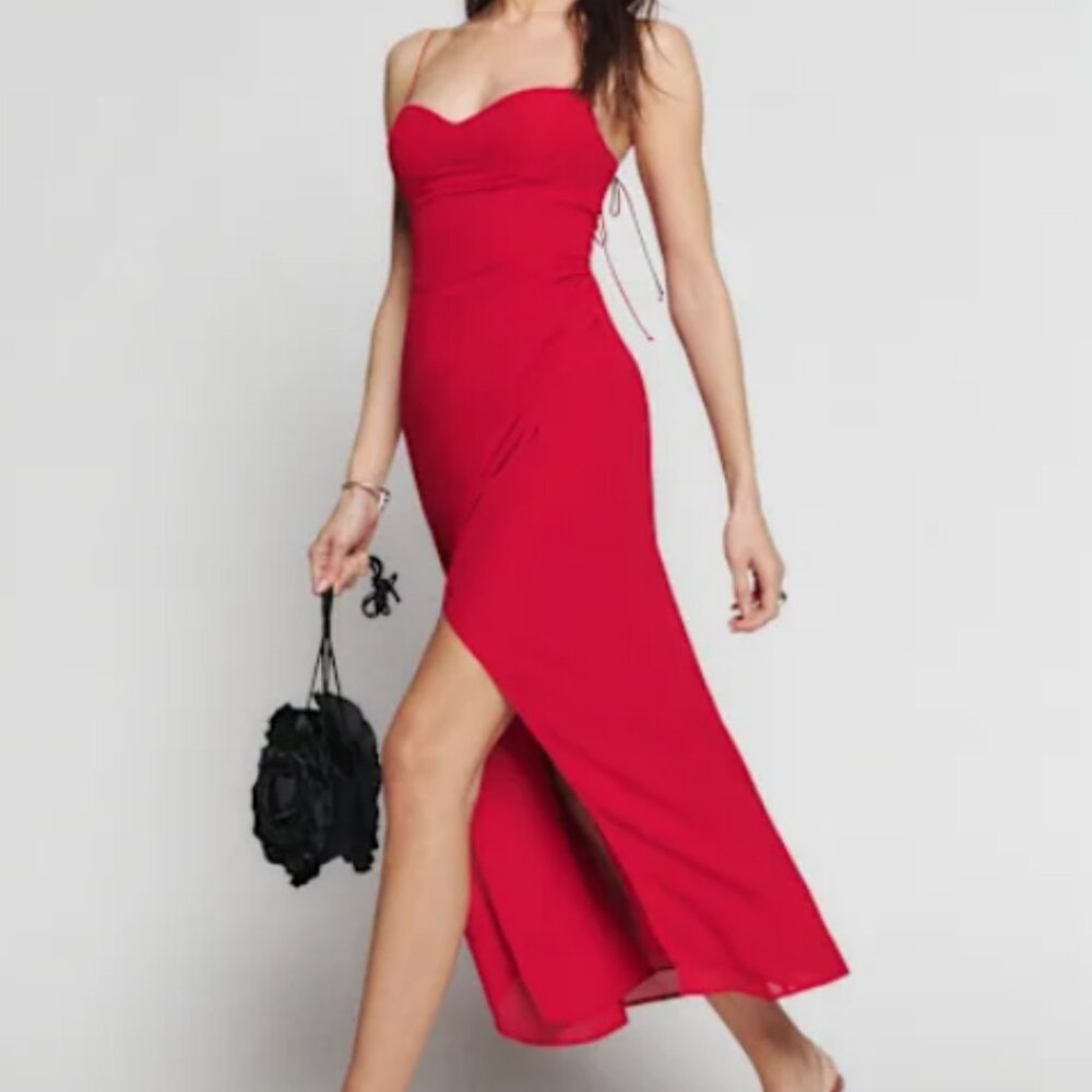 Reformation Kourtney Dress Size 6 in Cherry